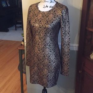 Lucca Couture black and copper knit dress.